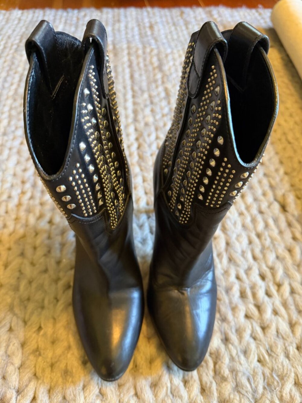 Saint Laurent Debbie Studded Leather Boots Yves Saint Laurent Size 36.5 - Picture 7 of 13